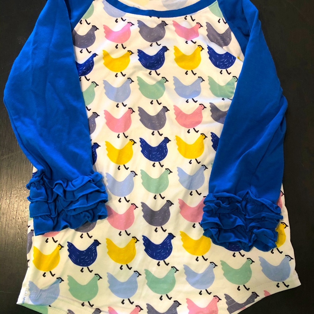 Girls boutique chicken shirt